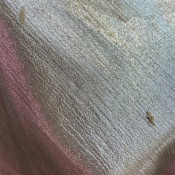 Ann Taylor Medium Gold Bronze Lame Top 3/4 Sleeves Womens Blouse Holiday - Picture 9 of 9